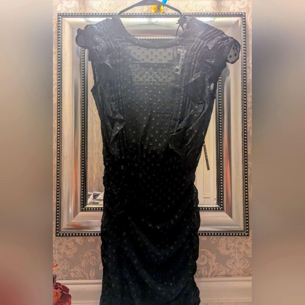 Express Black Sheath Mini Dress Square Neck Sleeveless
